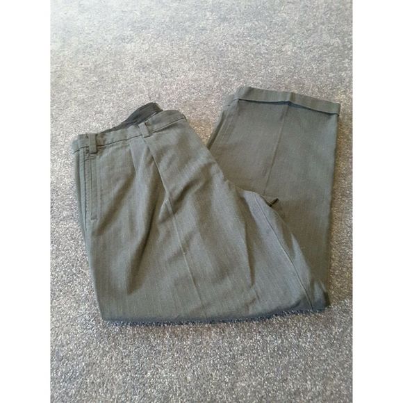 Eddie Bauer Other - EDDIE BAUER GREY PLEATED STRIPED CUFFED PANT 40